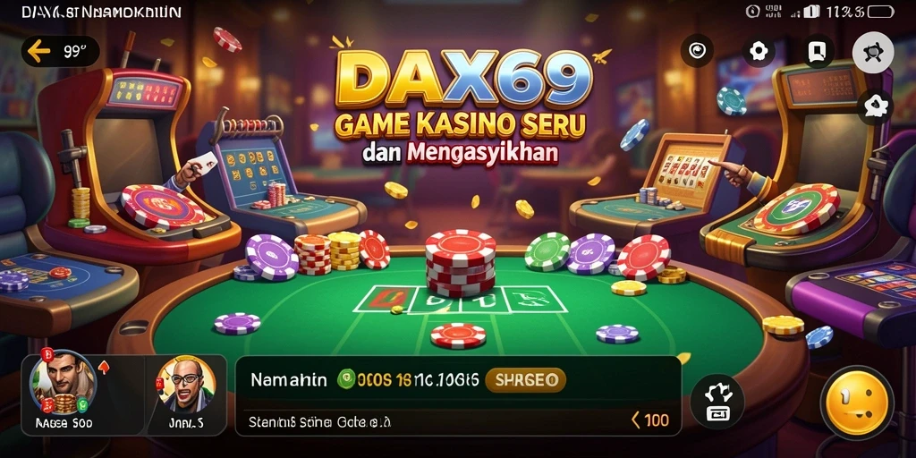 Gameplay seru DAX69 dalam suasana kasino digital.