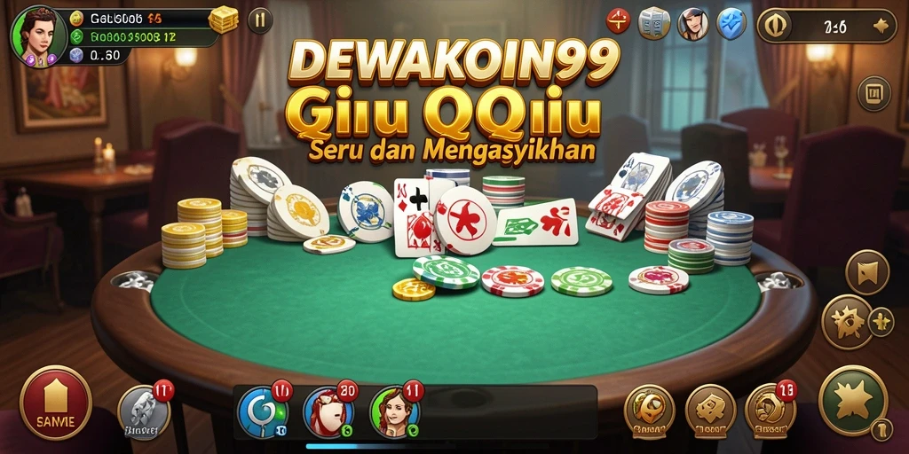 Screenshot gameplay DEWAKOIN99 yang menampilkan suasana seru QiuQiu.