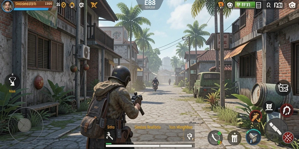 Tangkapan layar E88 menampilkan aksi gameplay simulasi yang mendebarkan.