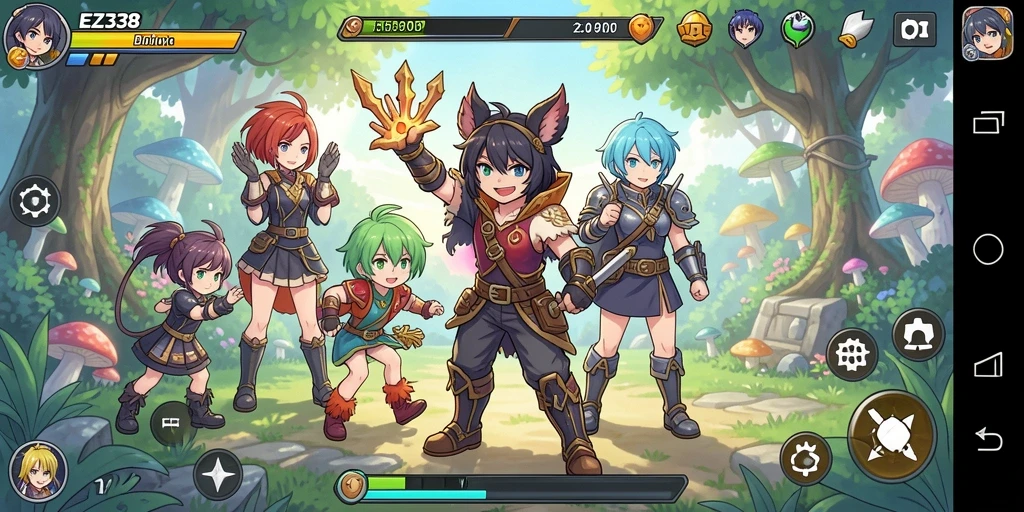 Tampak gameplay seru dari EZ338, penuh warna dan aksi.
