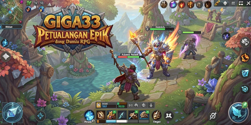 Tampilan menakjubkan dari gameplay RPG GIGA33 yang penuh aksi.