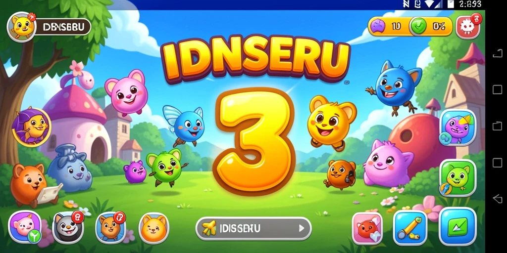 Tangkapan layar gameplay seru IDNSERU yang menunjukkan aksi Match-3.