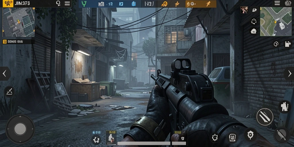 Gameplay JIN33 menunjukkan aksi tembak-menembak yang intens dan strategis.