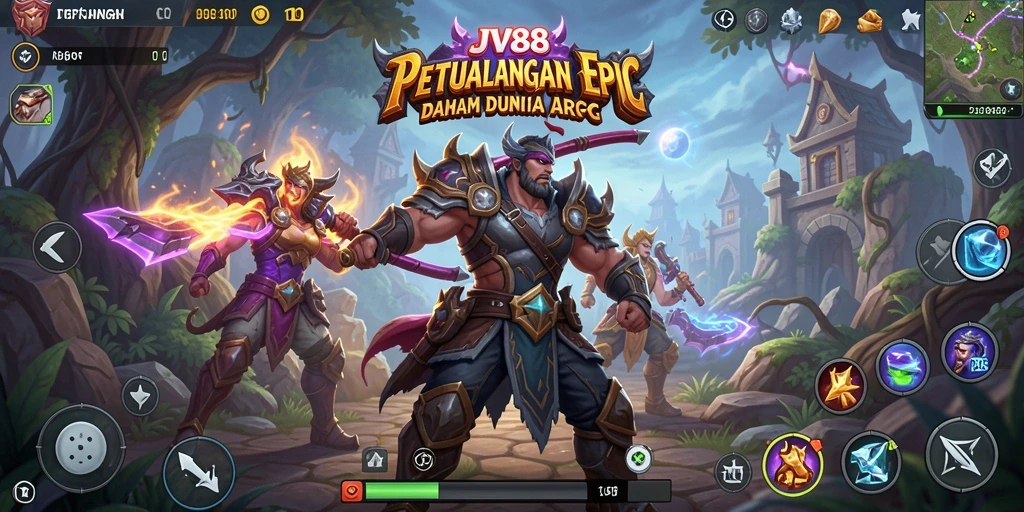Tangkapan layar menunjukkan aksi heroik dalam gameplay ARPG JV88.