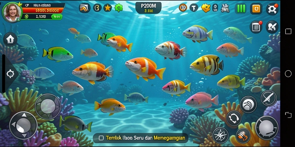 Screenshot gameplay P200M yang penuh aksi Tembak Ikan.