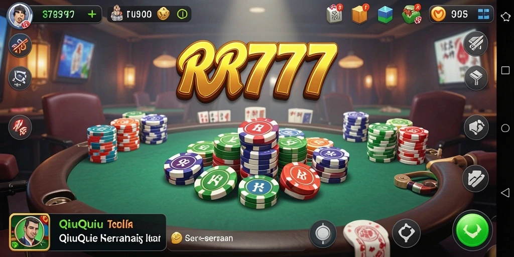 Tampilan menarik dari gameplay QiuQiu di RR777.